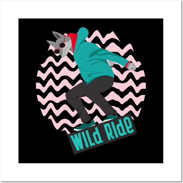 Wild Ride, snowboarding, snowboarder. Wall Art by Style Conscious